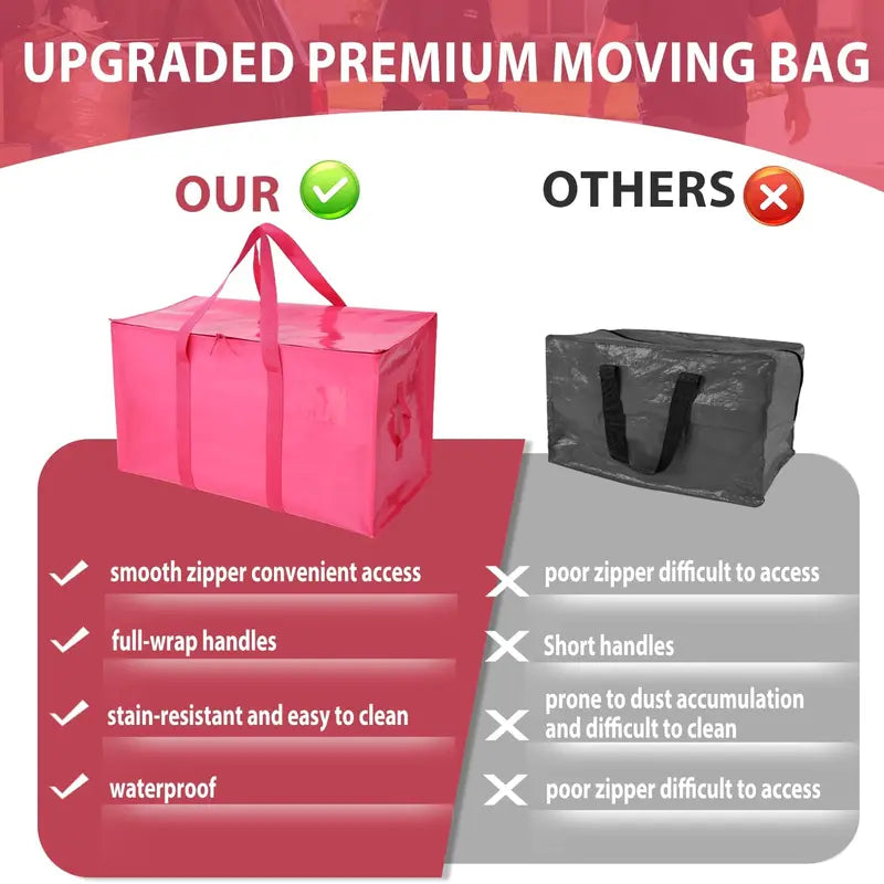 Heavy-Duty Zippered Storage Bag – Extra Large Moving Tote for Clothes & Tools