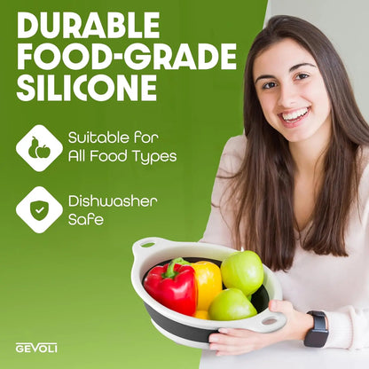 Collapsible Colander Set – 3 Sizes, Over-Sink Drainage