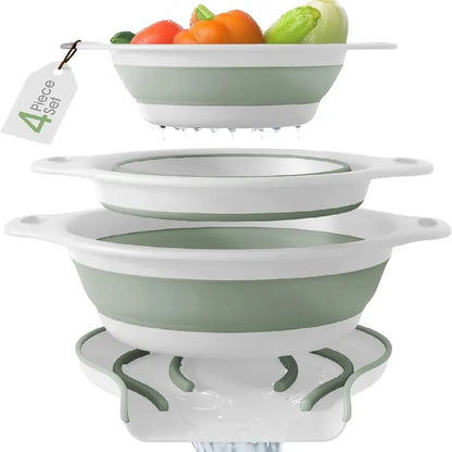 Collapsible Colander Set – 3 Sizes, Over-Sink Drainage