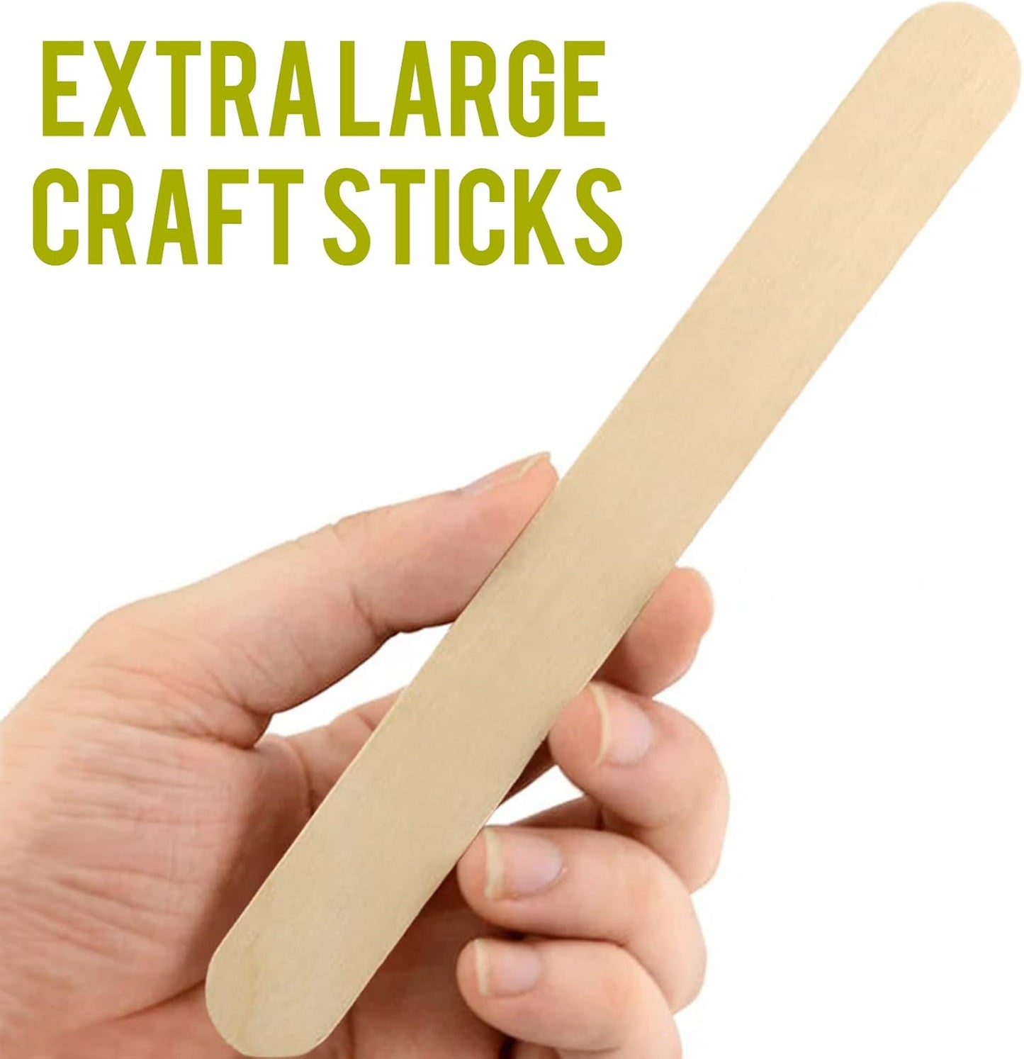 60-Piece Jumbo Natural Wooden Craft Sticks