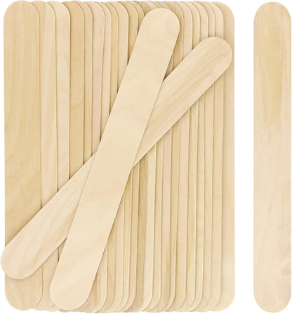 60-Piece Jumbo Natural Wooden Craft Sticks