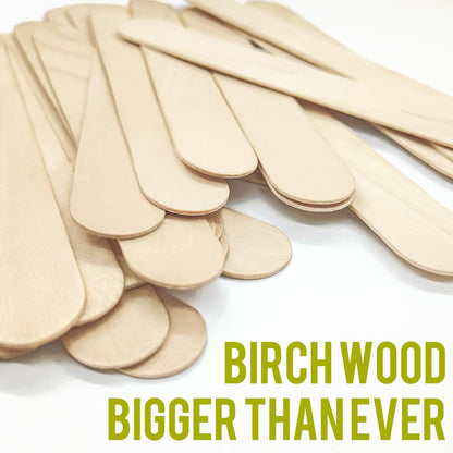 60-Piece Jumbo Natural Wooden Craft Sticks