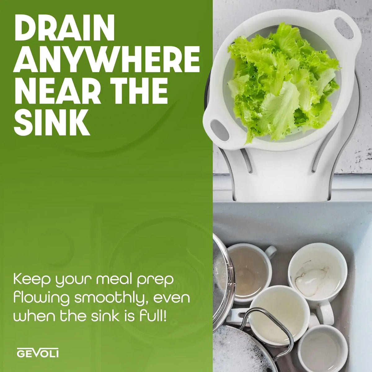 Collapsible Colander Set – 3 Sizes, Over-Sink Drainage