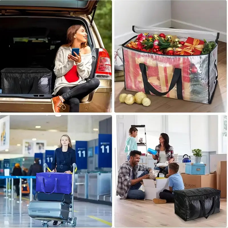 Heavy-Duty Zippered Storage Bag – Extra Large Moving Tote for Clothes & Tools