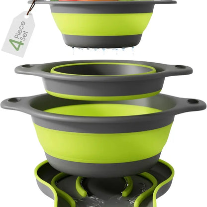 Collapsible Colander Set – 3 Sizes, Over-Sink Drainage